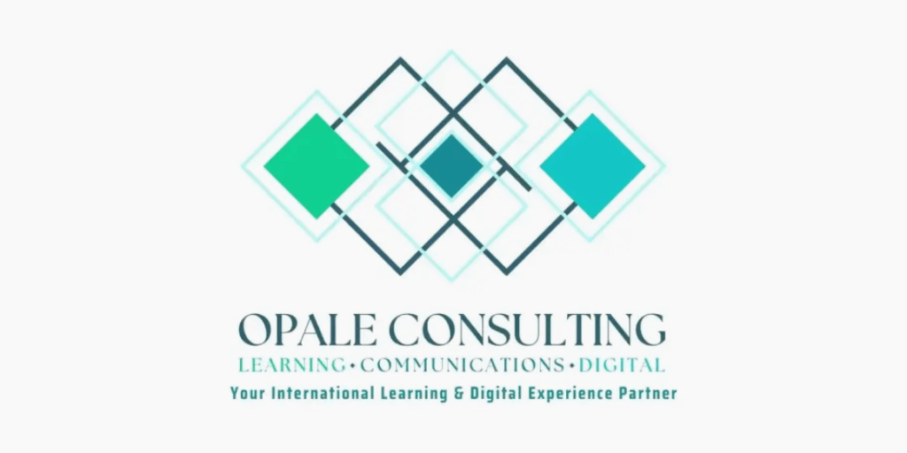 Opale Consulting logo promoting academy strategy, learning design, and digital content transformation services.
