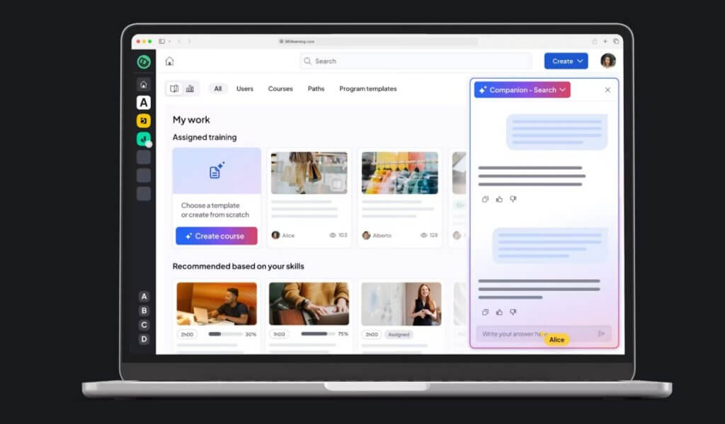 An image showing 360Learning platform.