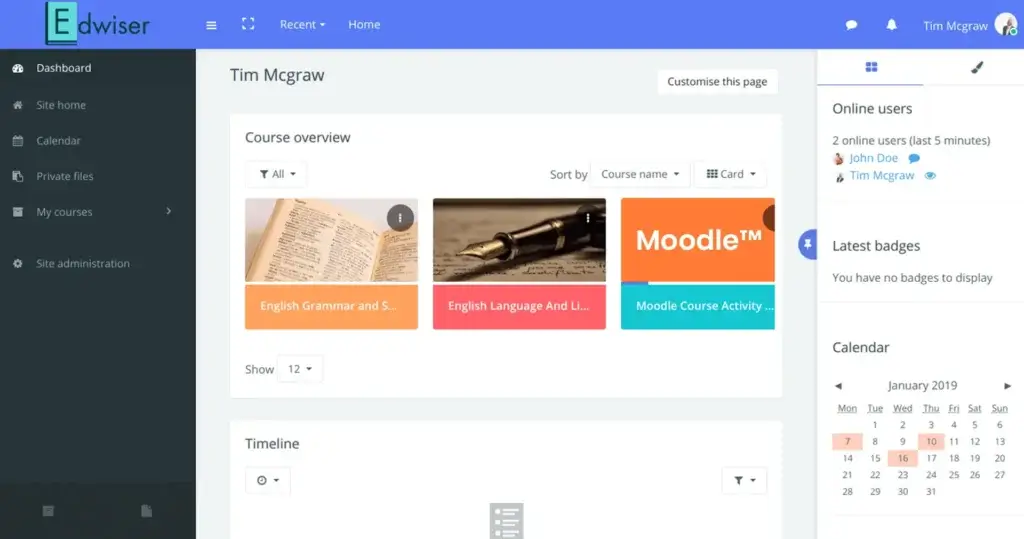 An image showing Moodle's platform.