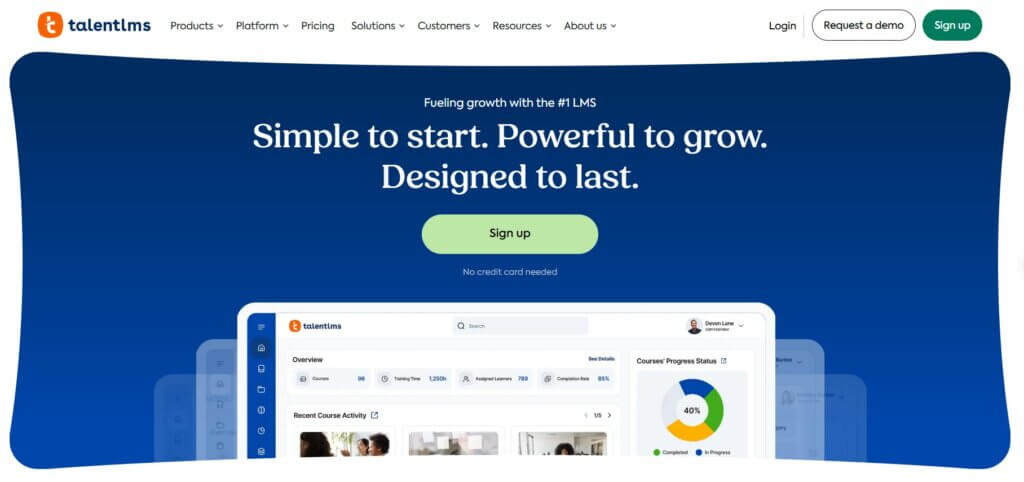 An image showing TalentLMS website.
