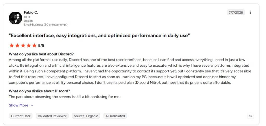 Discord G2 review