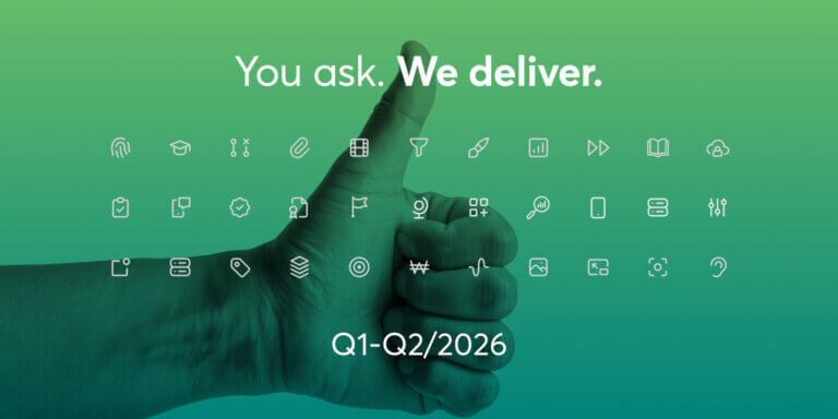 An image with a green background showing the q1 and q2 feature and product updates in 2026.