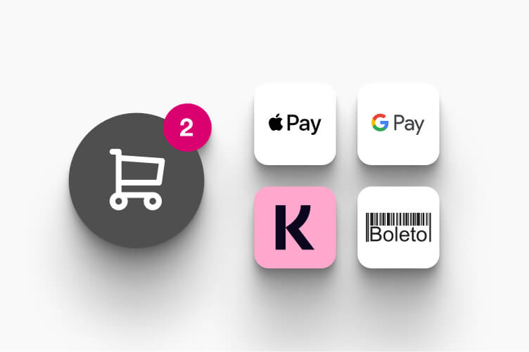 Carrito de compra con métodos de pago disponibles en LearnWorlds: Apple Pay, Google Pay, Klarna y Boleto Bancario.