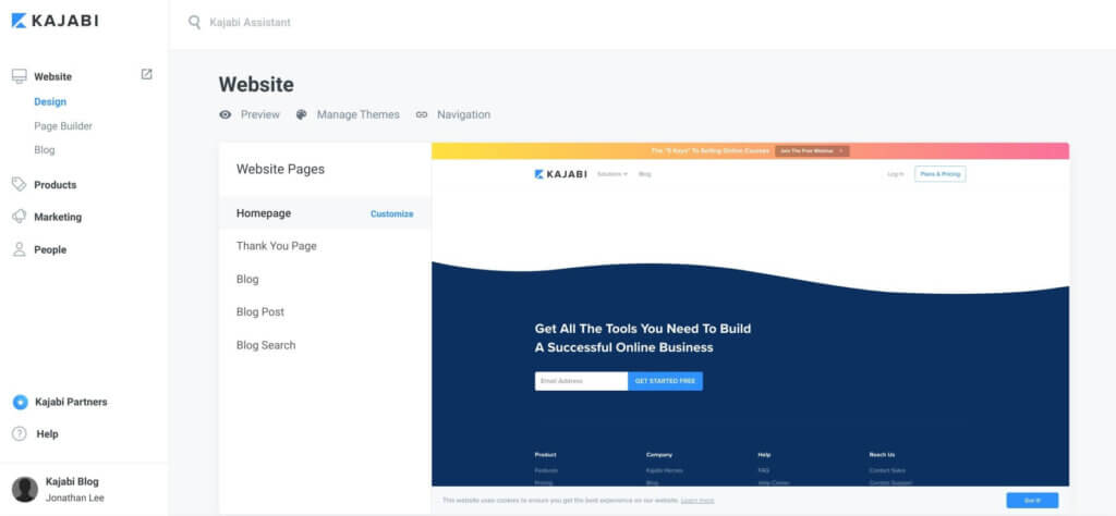 An image showing Kajabi platform.