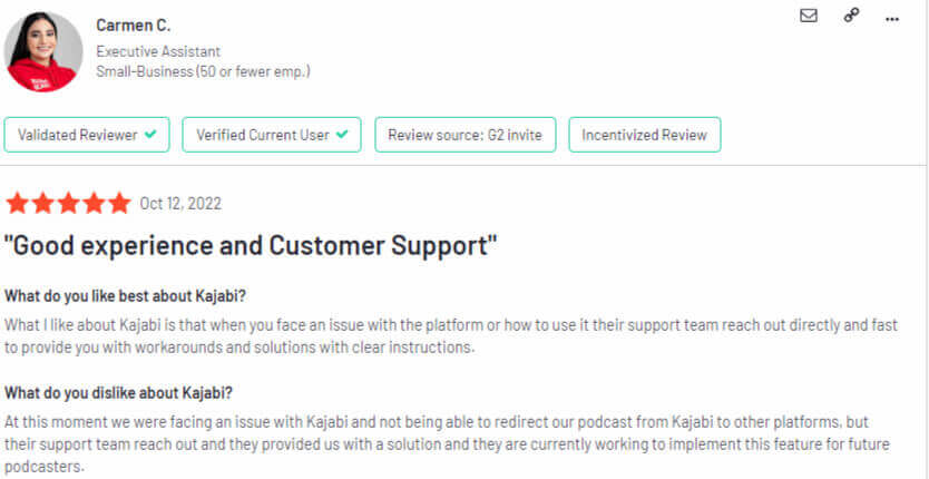 Kajabi G2 review