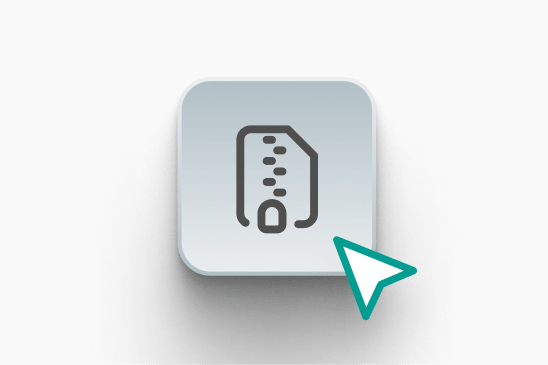 Icono de archivo .zip para subir paquetes SCORM a LearnWorlds.