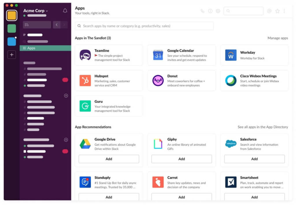 An image showing Slack platform.