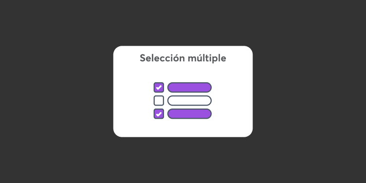 Tipo de pregunta de selección múltiple en las evaluaciones de LearnWorlds.