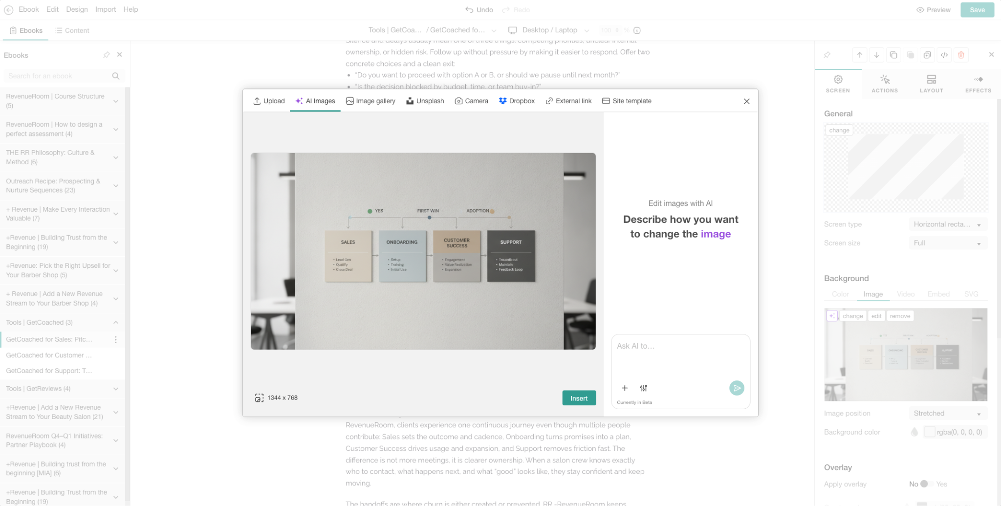 A screenshot showing the AI image settings inside LearnWorlds platform.