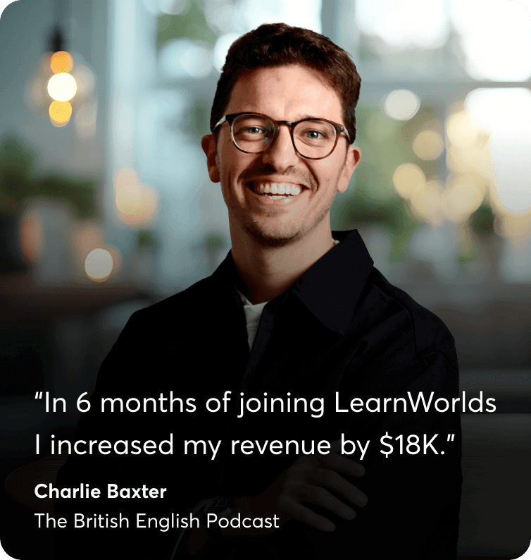 LearnWorlds customer Charlie Baxter