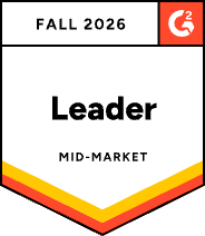 G2 Fall 2026 Leader badge — LearnWorlds, Mid-Market