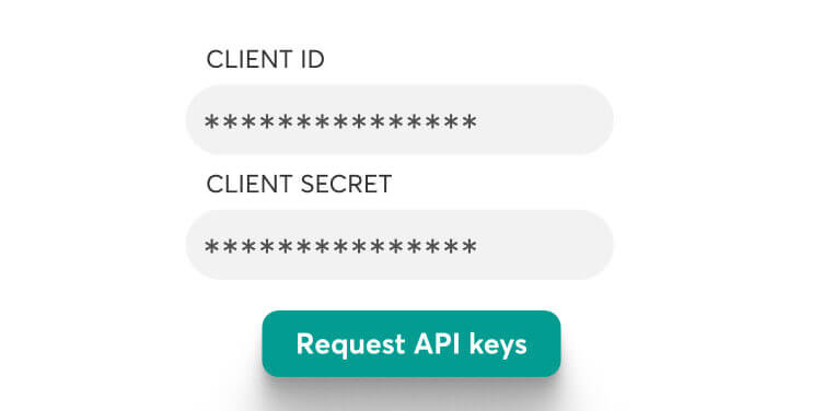 Client ID and Client Secret generated with Request API keys