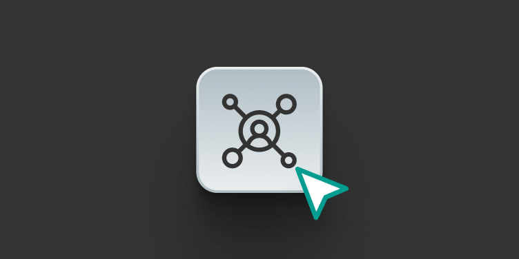 An icon showing a person profile and connectors.