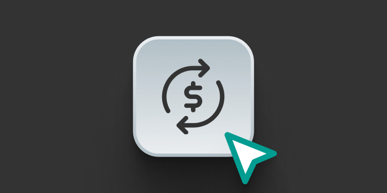 An image showing the dollar icon and a cursor pointing to it.