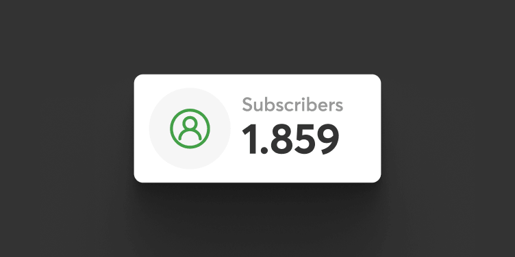 An image showing an icon with the subscribers number in front of a black background.