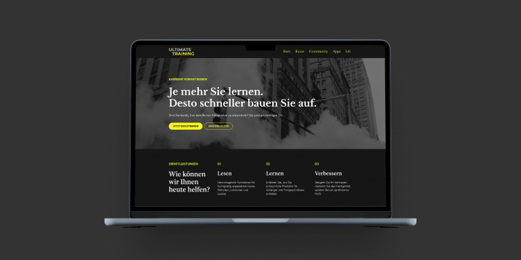 Akademie unter eigener Marke auf einem Laptop