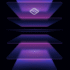An image with black background and a moving purple pattern with LearnWorlds logo in the centre.