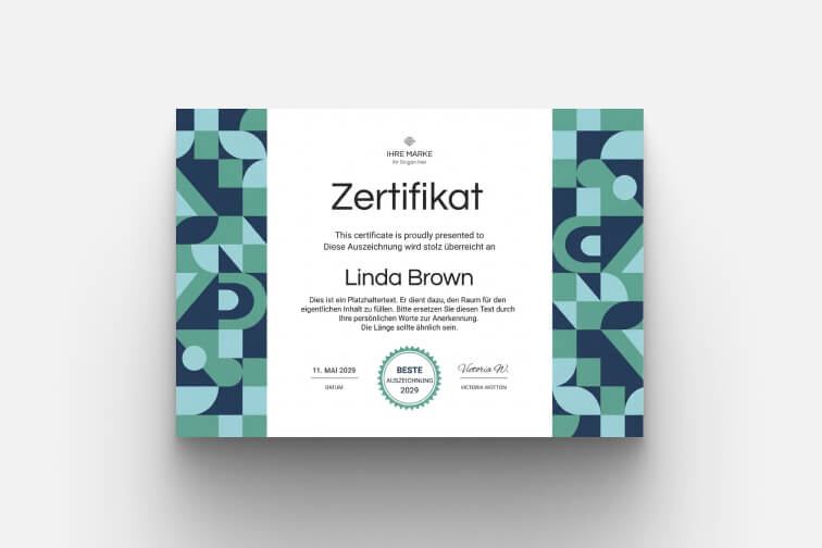 Zertifikat im eigenen Branding
