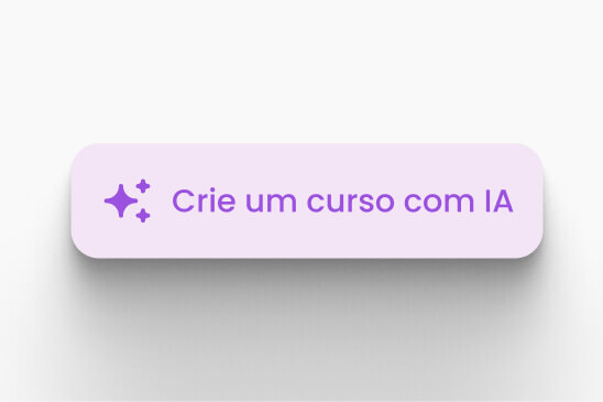 Botão “Crie um curso com IA”