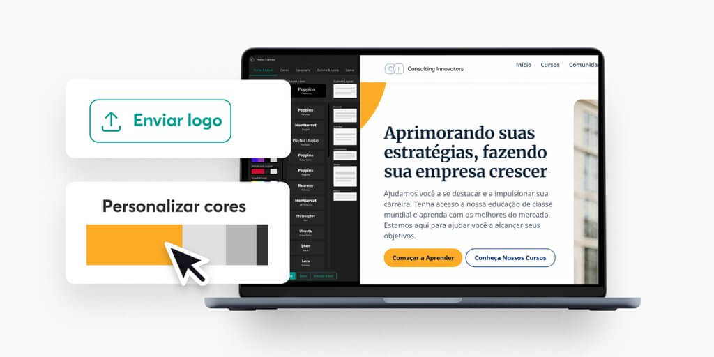 Site personalizado com logo e cores da marca