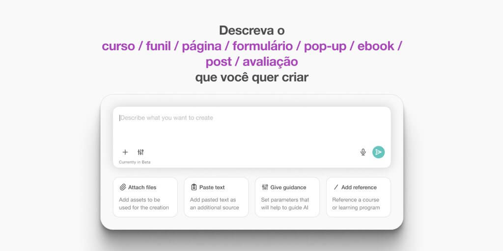 Assistente de IA para criar cursos, ebooks e páginas