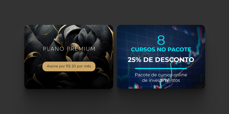 Ofertas de assinatura mensal e pacote de cursos com desconto