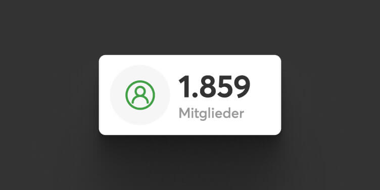 Statistik-Karte mit 1.859 Mitgliedern
